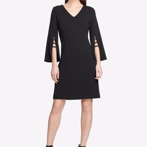 DKNY Embellished Bell-Sleeve A-Line Dress